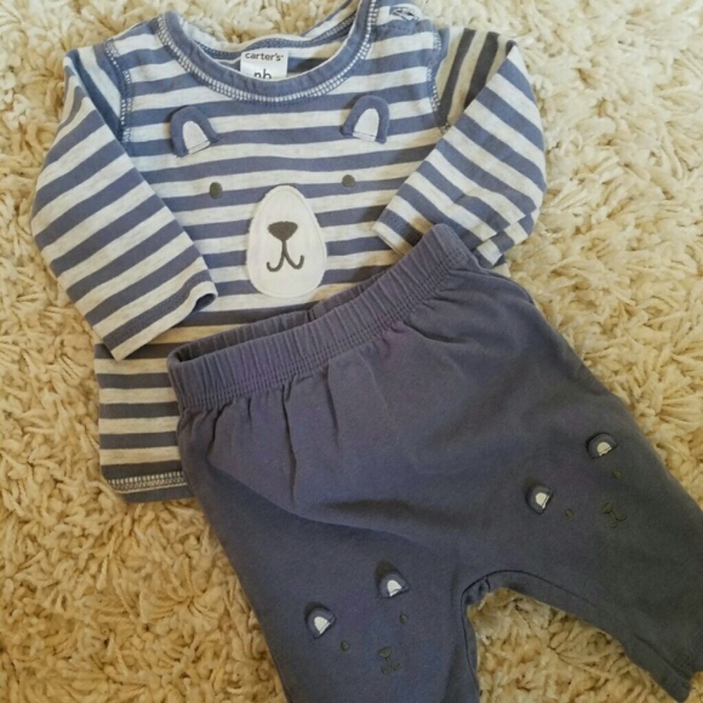 Newborn NB Boys Outfit Long Sleeve Onsie Pants